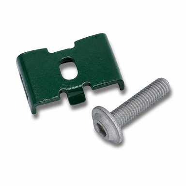 Green mesh clip with security bolt
