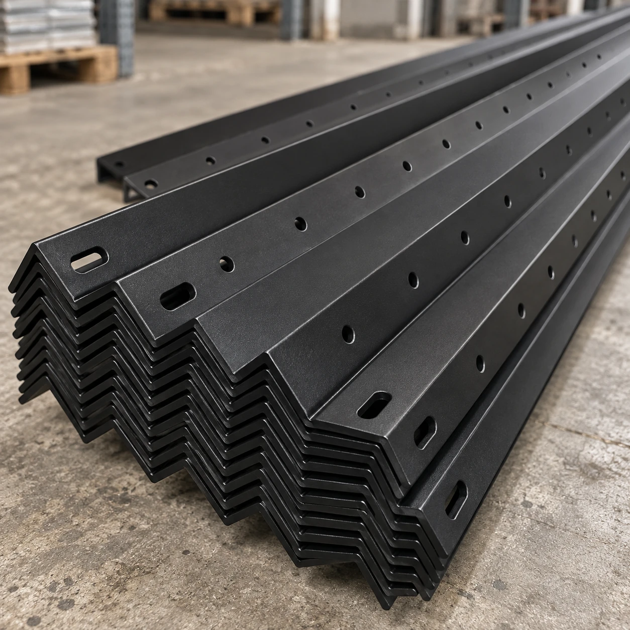 Traditional Angle Rail - 2.75m - Galvanised & PPC Black RAL 9005