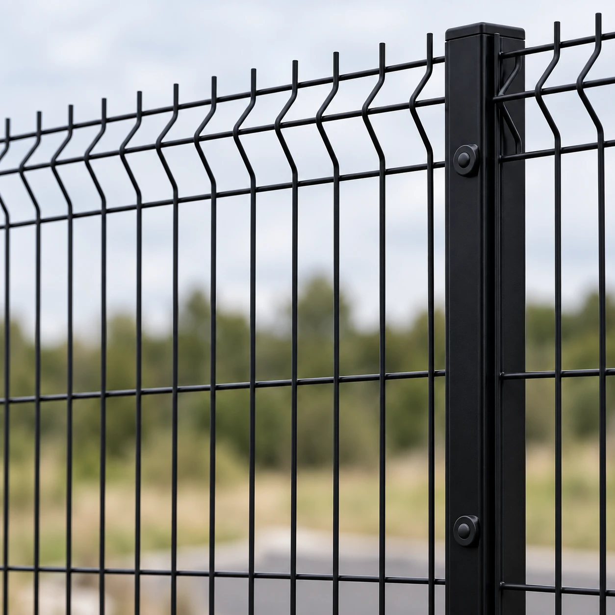 Taurus V Mesh Security Fencing Panel 2.0m x 3.0m - PPC Black RAL 9005