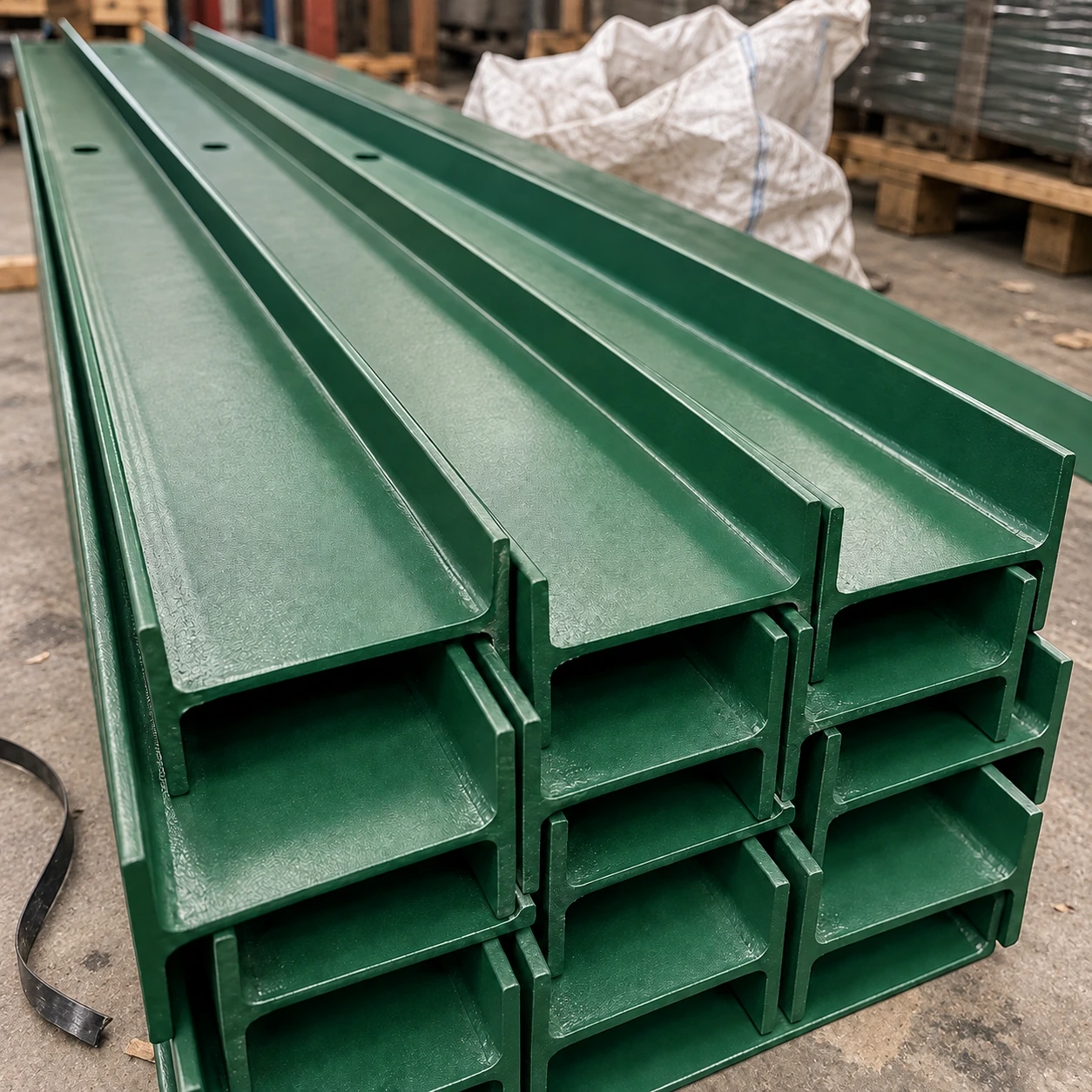 Traditional Dig-In RSJ Post - 3.0m - Galvanised & PPC Green RAL 6005