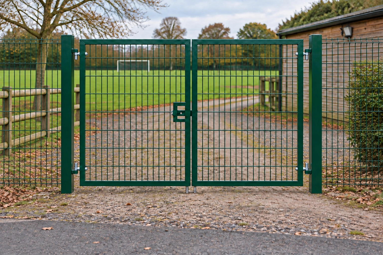 1.8m x 3.0m Steel Mesh Double Gate - Galvanised & PPC Green RAL 6005