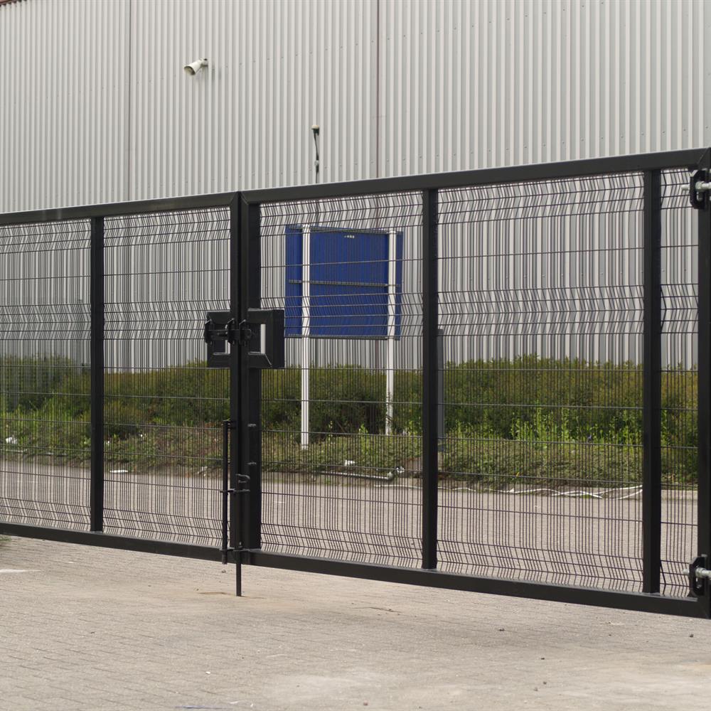 Double Leaf Mesh Gate 6.0m x 2.4m High - Black RAL 9005