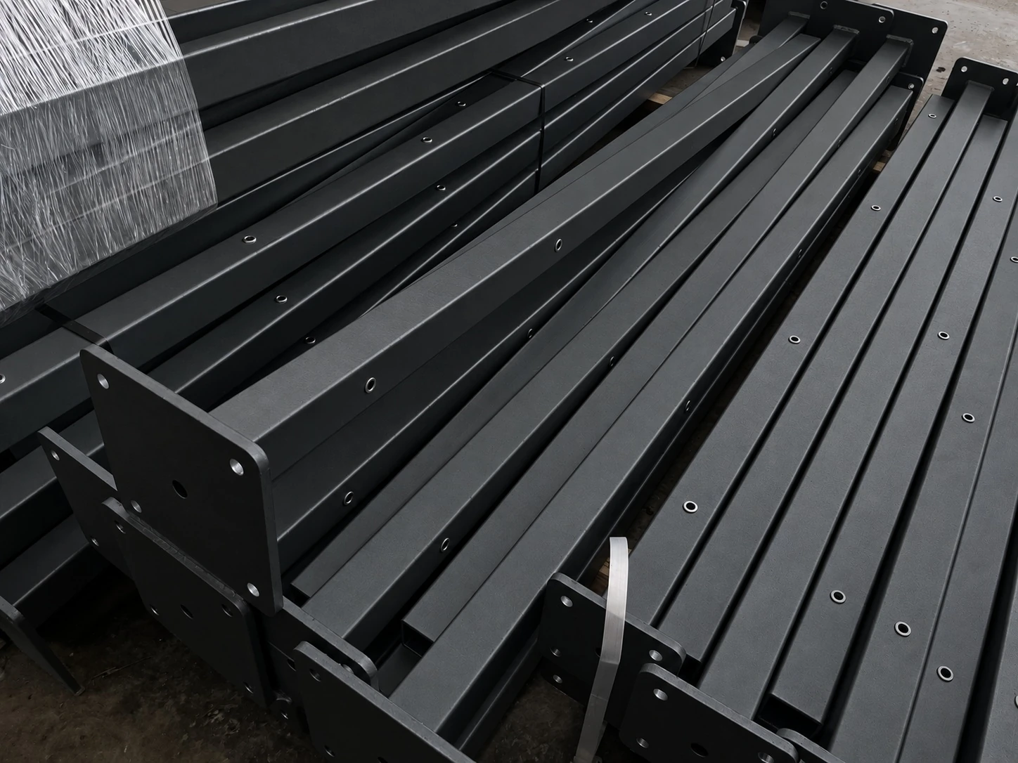 50mm Square Bolt-Down Mesh Post for 2.0m Panels - Black RAL 9005