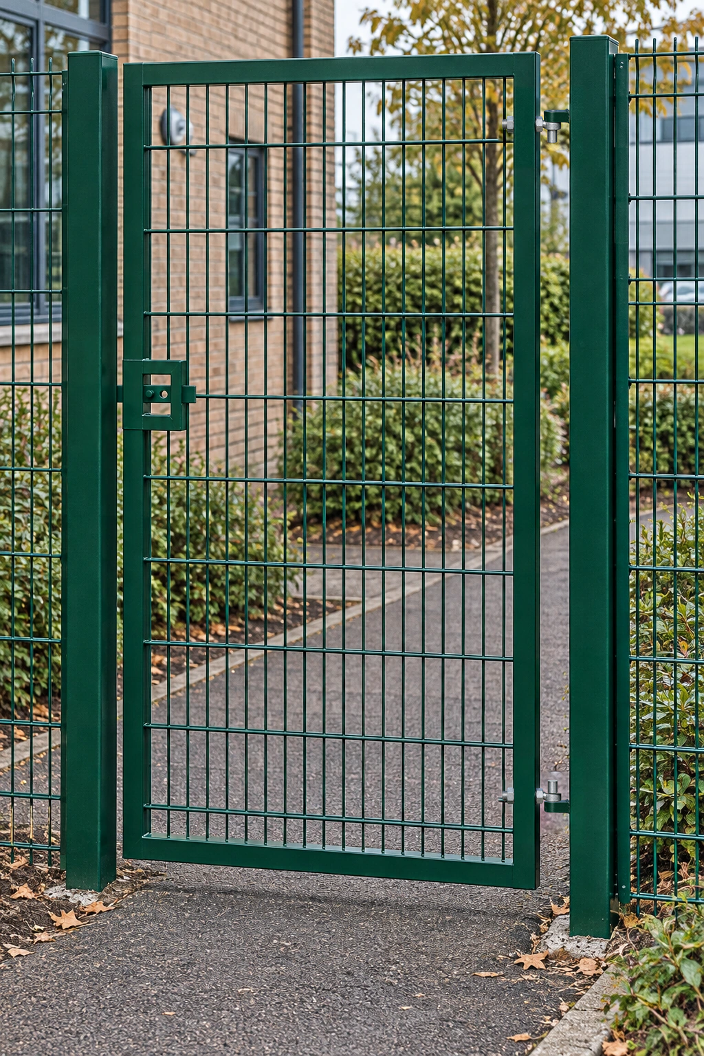 2.0m x 1.2m Steel Mesh Single Gate - Galvanised & PPC Green RAL 6005