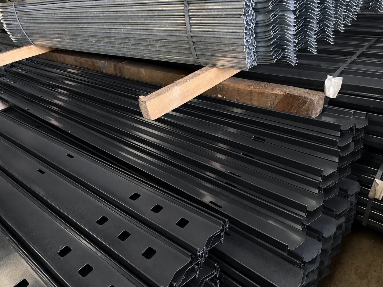 Scorpio Dig-In Post - 2.4m - Galvanised & PPC Black RAL 9005