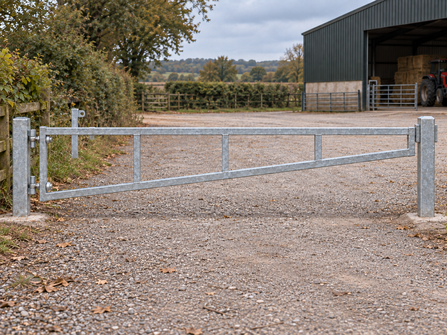 Vehicle Control Swing Barrier 6.5m x 1.0m High - Galvanised