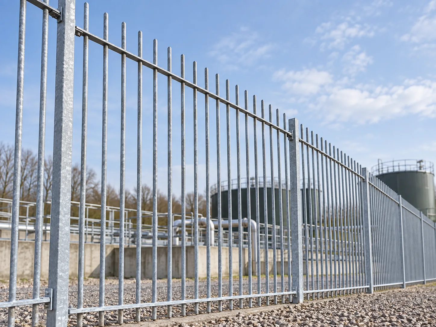 Vertical Bar Railing 2.0m x 2.4m High - Galvanised