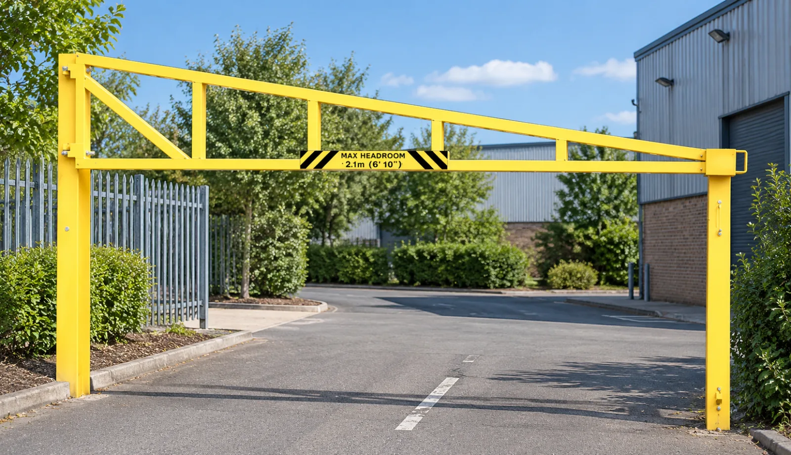 Vehicle Max Height Swing Barrier 5.0m x 2.1m High - Galvanised & PPC